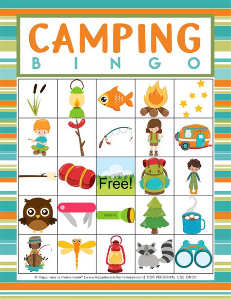 Free Printable Camping Bingo